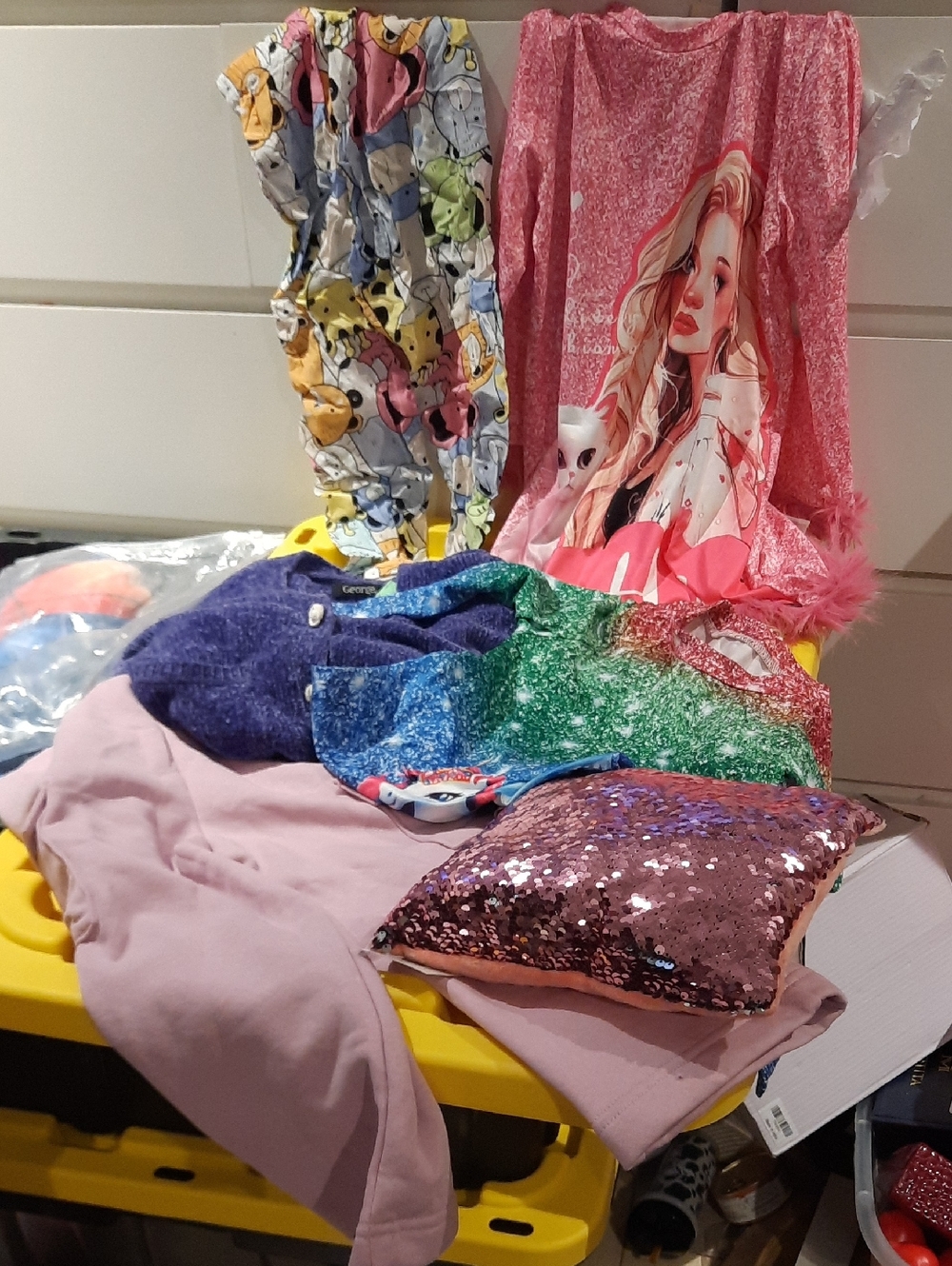 Girl's 3-5 MASSIVE Bundle CLOTHING ACCESSORY LOT Dresses Pants Cardigan Pillow